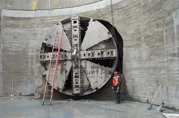Tunnel Boring Machine Cutterhead at SubTerra Mercer Street Tunnel Project
