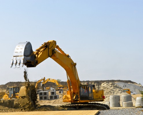 Construction site machines